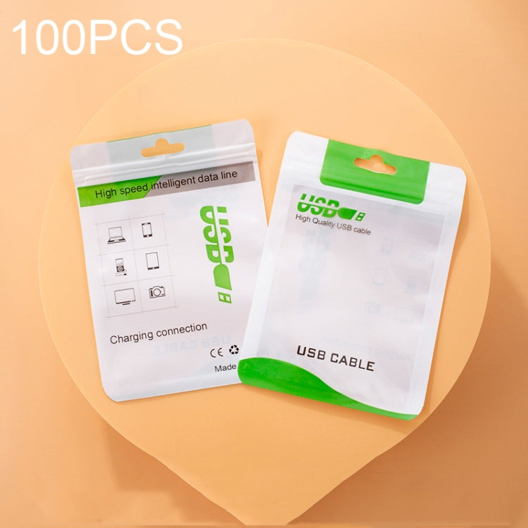 Sachet d'emballage pour câble de données, en plastique scellable, 100 pièces, 10,5 x 15 cm, 8 x 14 cm