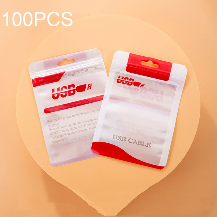 Sachet d'emballage pour câble de données, en plastique scellable, 100 pièces, 10,5 x 15 cm, 8 x 14 cm