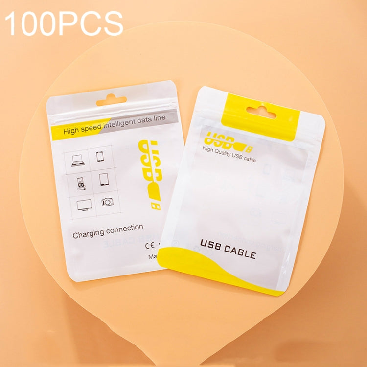 Sachet d'emballage pour câble de données, en plastique scellable, 100 pièces, 10,5 x 15 cm, 8 x 14 cm