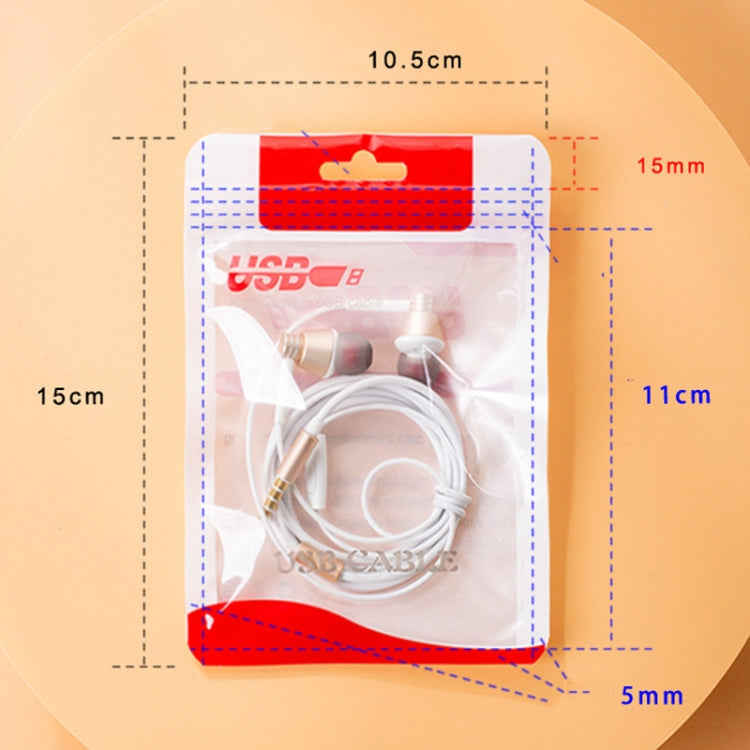 Sachet d'emballage pour câble de données, en plastique scellable, 100 pièces, 10,5 x 15 cm, 8 x 14 cm