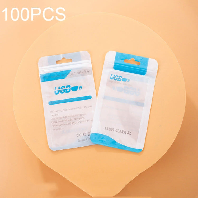 Sachet d'emballage pour câble de données, en plastique scellable, 100 pièces, 10,5 x 15 cm, 8 x 14 cm