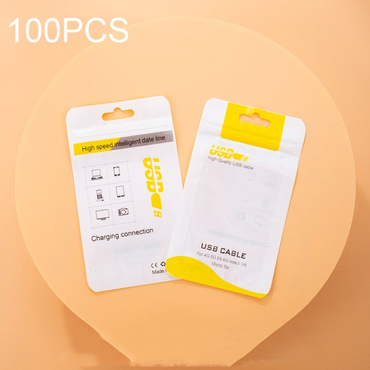 Sachet d'emballage pour câble de données, en plastique scellable, 100 pièces, 10,5 x 15 cm, 8 x 14 cm