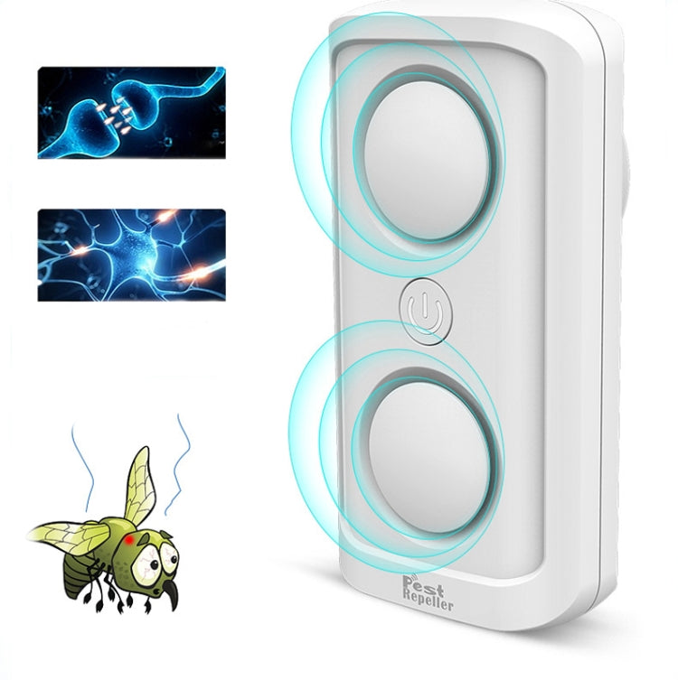 Répulsif moustiques BG302 intelligent à double haut-parleur à conversion de fréquence, répulsif insectes ultrasonique, prise US 110V, prise EU 220V