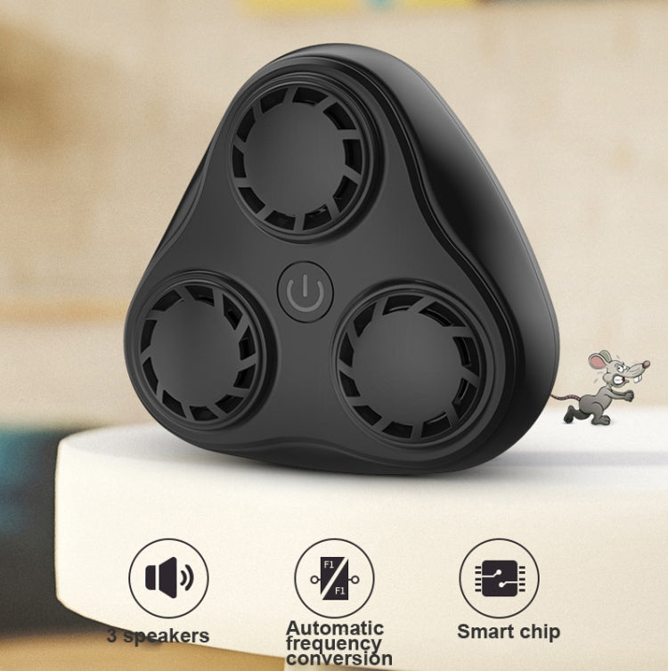 BG310 3-Horn Ultrasonic Automatic Frequency Conversion Mouse Repeller/Insect Repellent/Mosquito Repellent, EU Plug 220V, UK Plug 220V