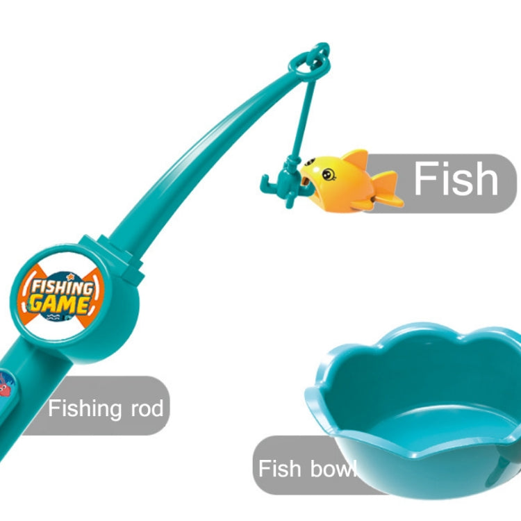 Penguin Stair Climbing Children Electric Magnetic Fishing Toy Multifunctional Game Set, Orange, Blue