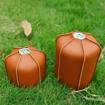 Outdoor Camping Flat Gas Tank Leather Case Camping Steam Lamp Fuel Tank PU Protective Cover, For 230g Gas Tank, For 450g Gas Tank