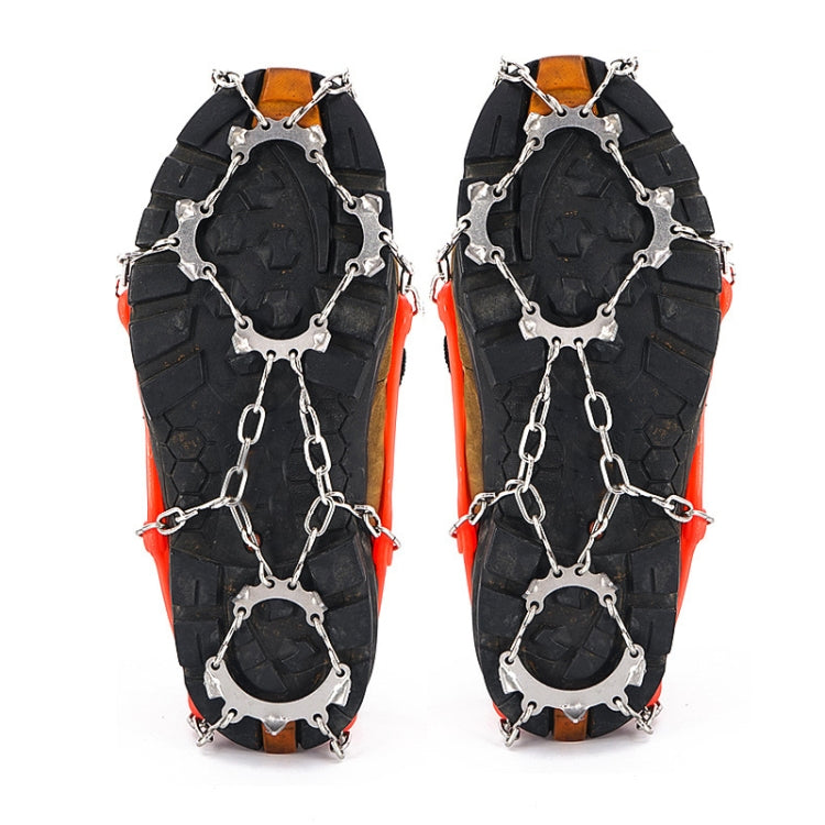 13 Zähne Outdoor Edelstahl-Bergsteiger-Kletter-Steigeisen Trekking Anti-Rutsch-Schuhüberzüge, Größe:, 13 Zähne M（Orange）