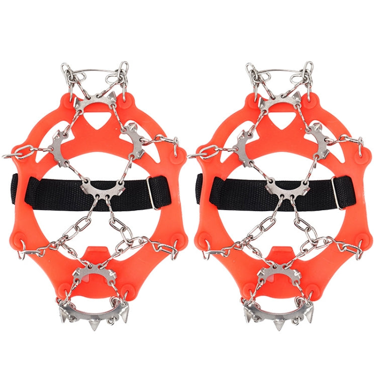 13 Zähne Outdoor Edelstahl-Bergsteiger-Kletter-Steigeisen Trekking Anti-Rutsch-Schuhüberzüge, Größe:, 13 Zähne M（Orange）