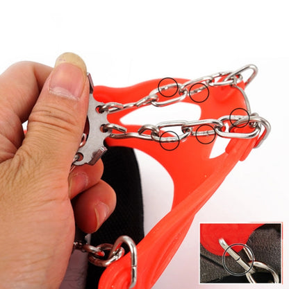 13 Zähne Outdoor Edelstahl-Bergsteiger-Kletter-Steigeisen Trekking Anti-Rutsch-Schuhüberzüge, Größe:, 13 Zähne M（Orange）
