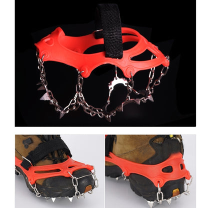 13 Zähne Outdoor Edelstahl-Bergsteiger-Kletter-Steigeisen Trekking Anti-Rutsch-Schuhüberzüge, Größe:, 13 Zähne M（Orange）