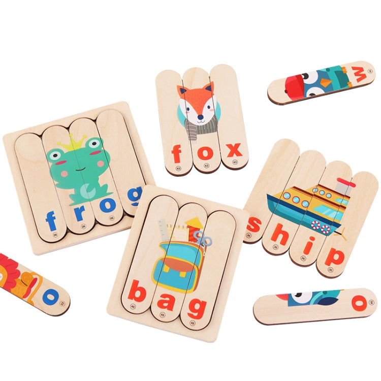 Casse-têtes en bois, Bâtonnets de glace pour mots d'orthographe (Maternelle), Bâtonnets de glace pour mots d'orthographe