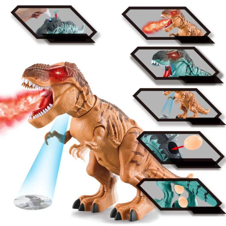 Jouet Dinosaure Électrique à Pulvérisation avec Ponte d'Œufs, Modèle Dinosaure, Marron, Bleu