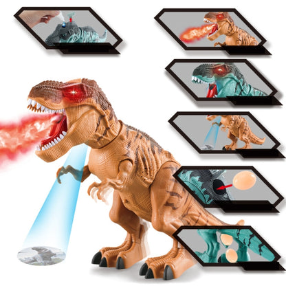 Jouet Dinosaure Électrique à Pulvérisation avec Ponte d'Œufs, Modèle Dinosaure, Marron, Bleu