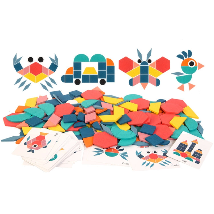 Puzzle en bois 180 pièces formes géométriques 3D, jouet éducatif précoce pour enfants, puzzle animaux 180 pièces