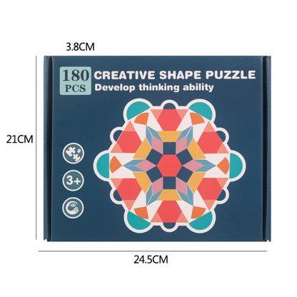 Puzzle en bois 180 pièces formes géométriques 3D, jouet éducatif précoce pour enfants, puzzle animaux 180 pièces