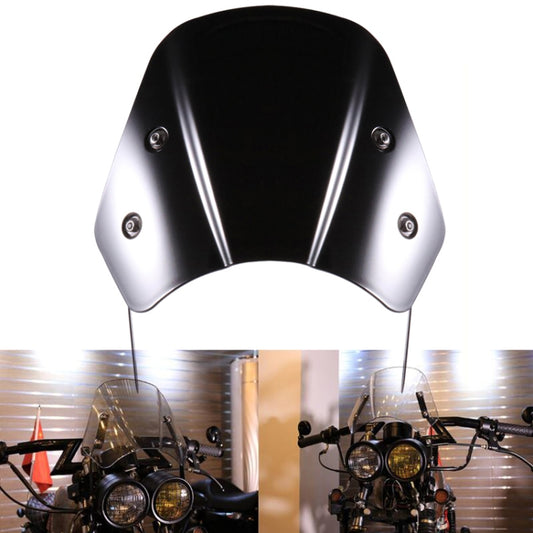 Pare-brise moto rétro 5-7 pouces universel modifié, Noir, Fumé, Transparent