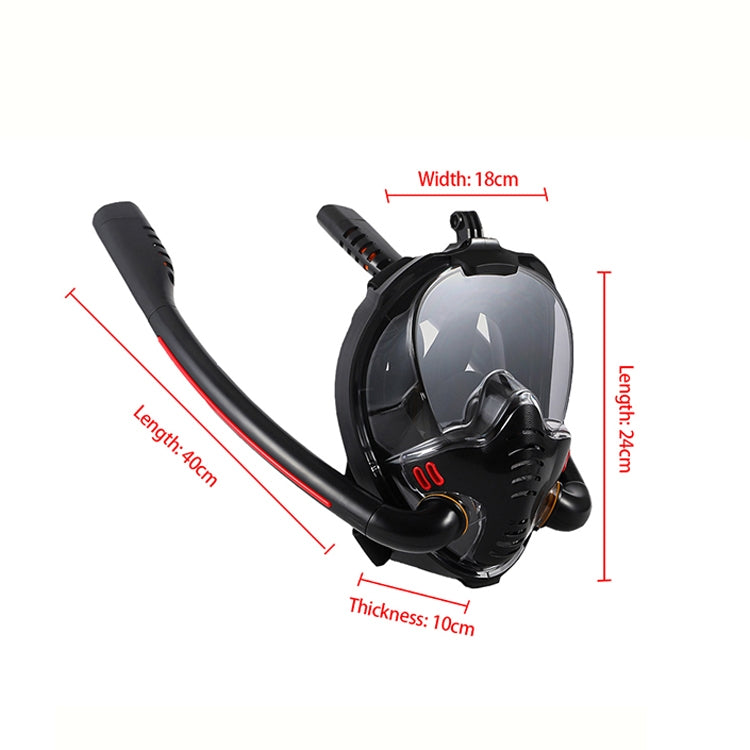 Masque de plongée tuba intégral en silicone à double tube, pour adultes, lunettes de natation, tailles S/M, L/XL