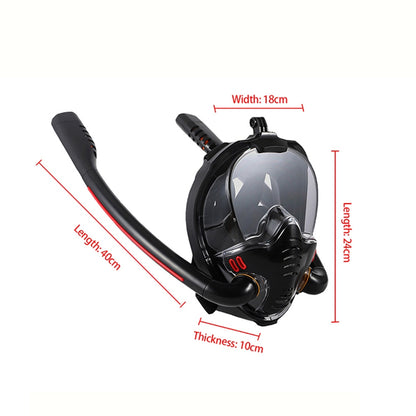 Masque de plongée tuba intégral en silicone à double tube, pour adultes, lunettes de natation, tailles S/M, L/XL
