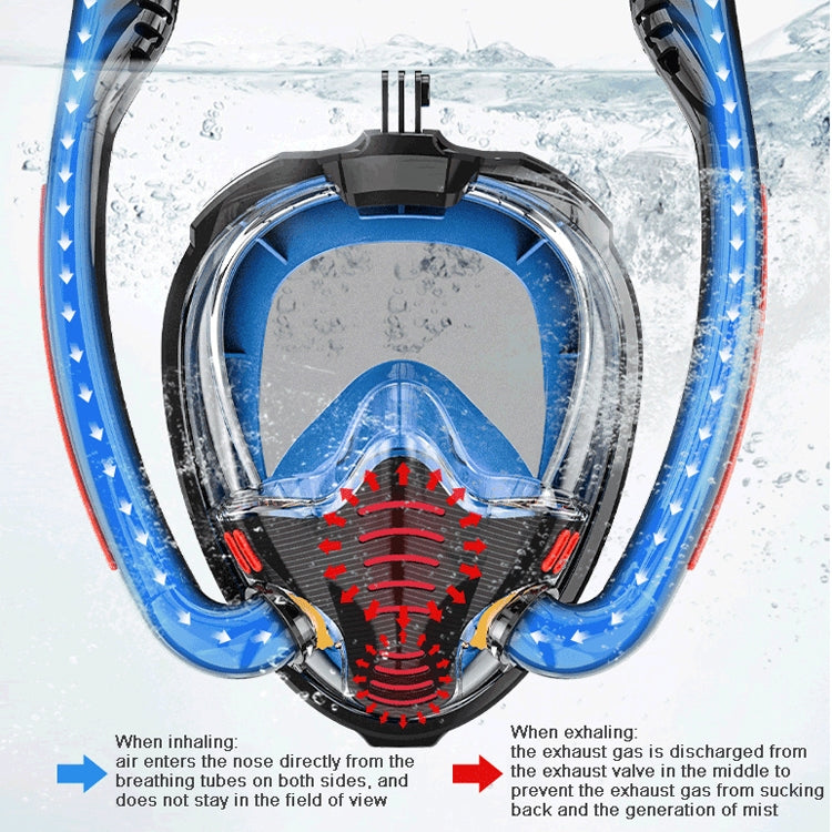 Masque de plongée tuba intégral en silicone à double tube, pour adultes, lunettes de natation, tailles S/M, L/XL