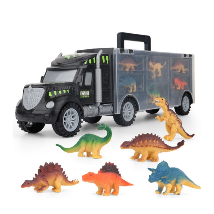Ensemble de jouets modèle de camion de rangement portable dinosaure DIY pour enfants, camion dinosaure