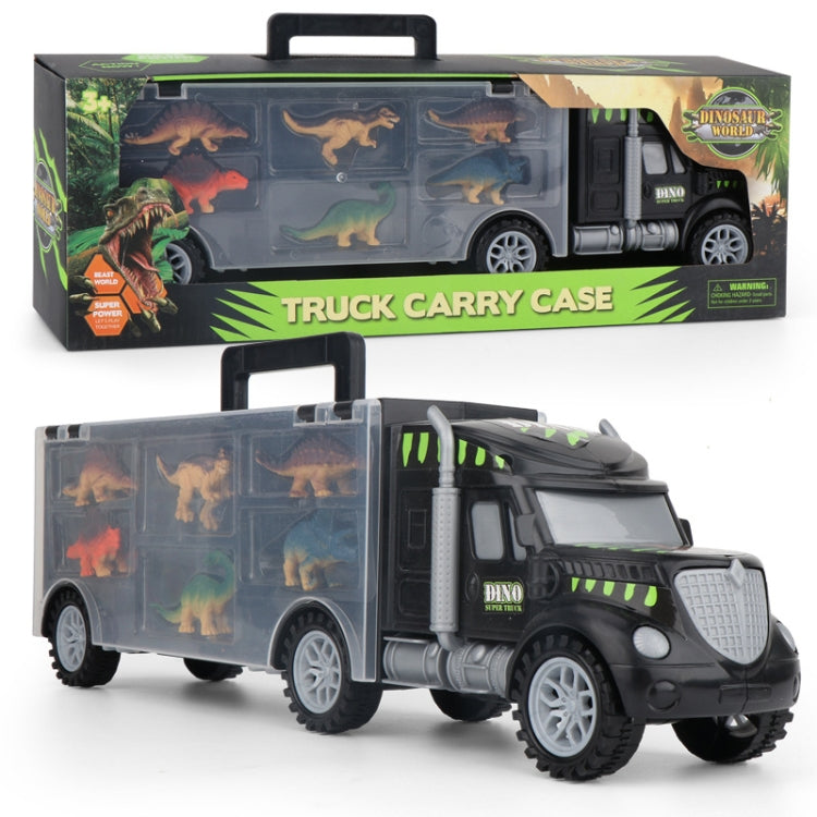 Ensemble de jouets modèle de camion de rangement portable dinosaure DIY pour enfants, camion dinosaure