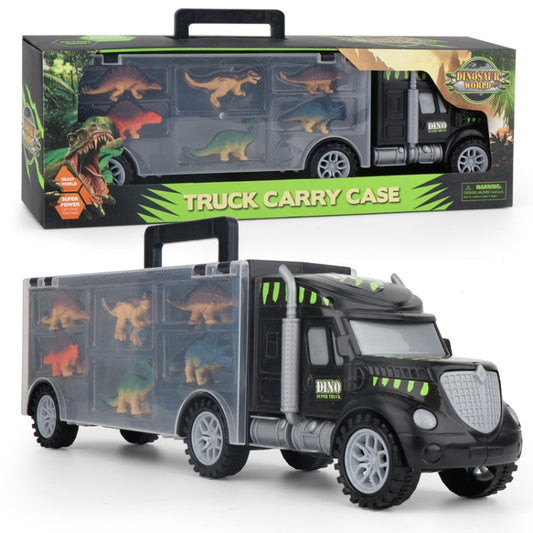 Ensemble de jouets modèle de camion de rangement portable dinosaure DIY pour enfants, camion dinosaure