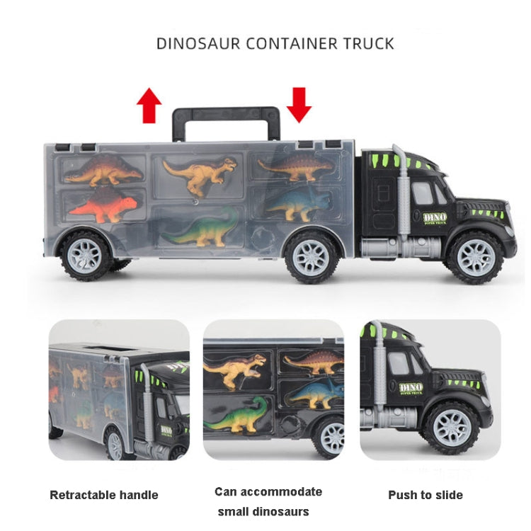 Ensemble de jouets modèle de camion de rangement portable dinosaure DIY pour enfants, camion dinosaure