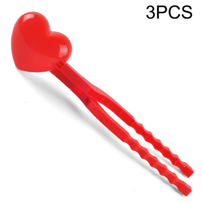Jouet d'extérieur d'hiver pour enfants, pince à boules de neige, moule à boules de neige parent-enfant, style :, 3 grandes pièces en forme de cœur