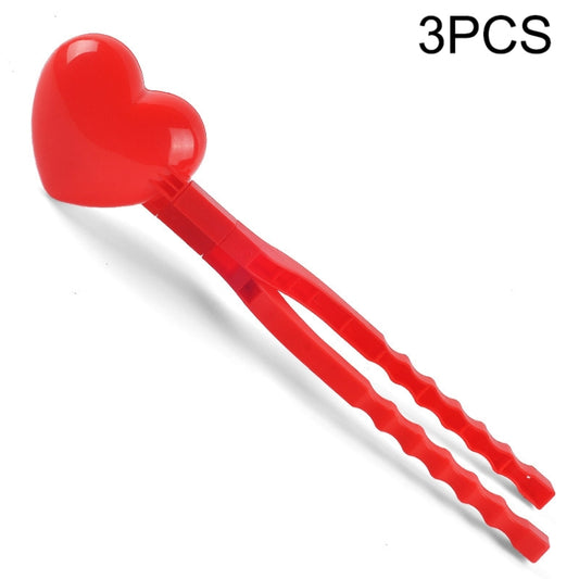 Jouet d'extérieur d'hiver pour enfants, pince à boules de neige, moule à boules de neige parent-enfant, style :, 3 grandes pièces en forme de cœur