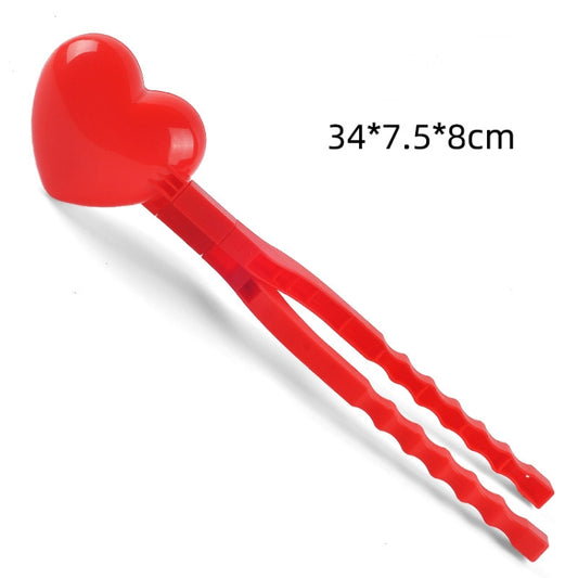 Jouet d'extérieur d'hiver pour enfants, pince à boules de neige, moule à boules de neige parent-enfant, style :, 3 grandes pièces en forme de cœur