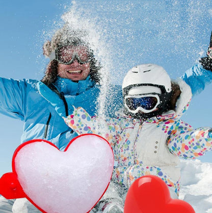 Jouet d'extérieur d'hiver pour enfants, pince à boules de neige, moule à boules de neige parent-enfant, style :, 3 grandes pièces en forme de cœur