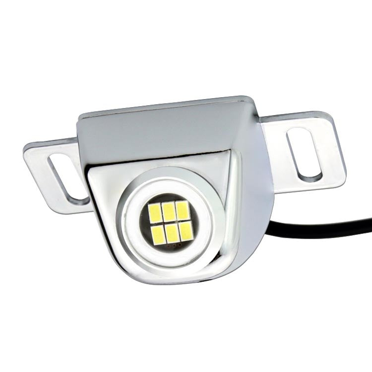 Car LED Electric Eye Reversing Light External Bulb Modified License Plate Auxiliary Light, Black, Silver