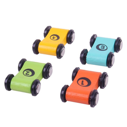 8 PCS Wooden Speed Mini Race Car Early Childhood Education Puzzle Hand-Eye Coordination Toy, Random Color Delivery, 8 PCS Mini Race Car