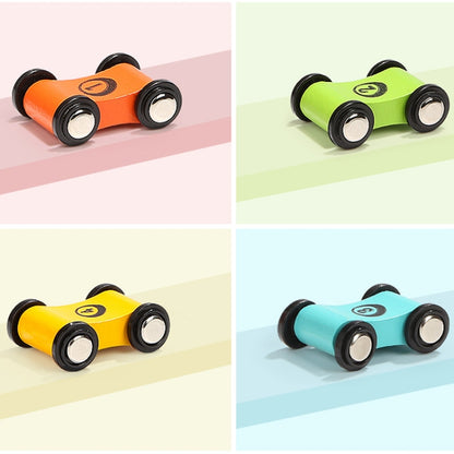 8 PCS Wooden Speed Mini Race Car Early Childhood Education Puzzle Hand-Eye Coordination Toy, Random Color Delivery, 8 PCS Mini Race Car