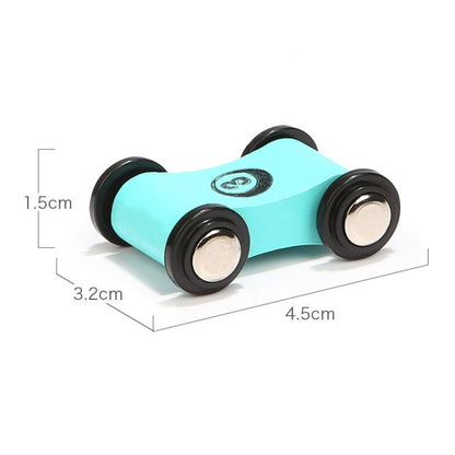 8 PCS Wooden Speed Mini Race Car Early Childhood Education Puzzle Hand-Eye Coordination Toy, Random Color Delivery, 8 PCS Mini Race Car