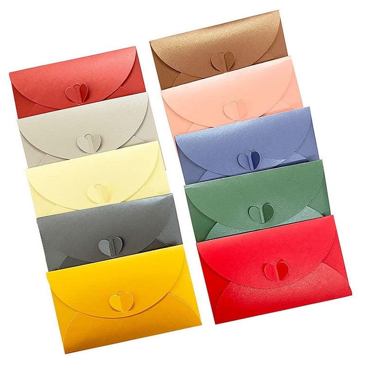 10pcs Love Buckle Pearl Paper Hot Stamping Envelope Invitation Letter