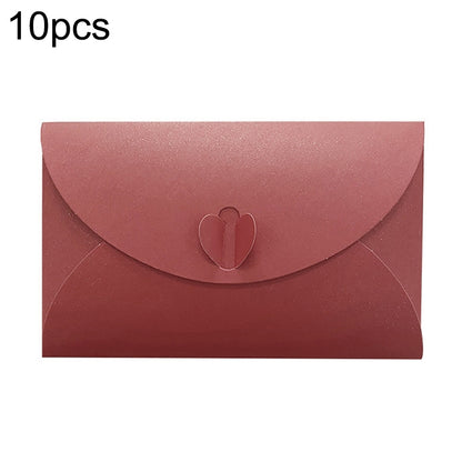 10pcs Love Buckle Pearl Paper Hot Stamping Envelope Invitation Letter