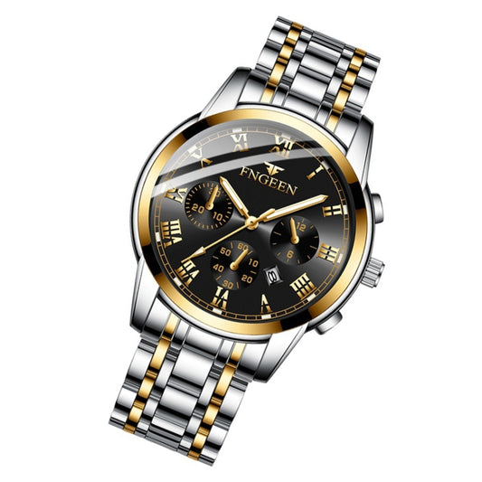 Montre mécanique automatique pour homme FNGEEN 4006, étanche, à quartz, cadran or bleu, cadran or noir, cadran or blanc, cadran acier blanc blanc, cadran acier blanc noir, cadran acier blanc bleu, cadran acier noir noir…