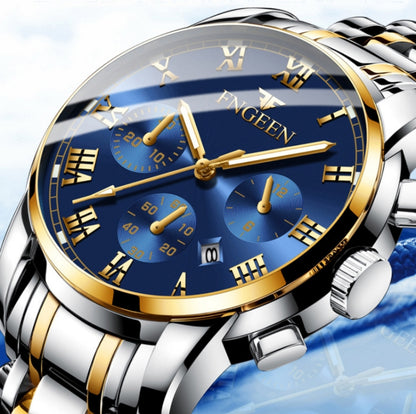 FNGEEN 4006 Montre mécanique automatique pour homme, étanche, montre à quartz, Cadran bleu or, Cadran noir or, Cadran blanc or, Cadran blanc acier, Cadran noir acier, Cadran bleu acier, Cadran noir acier...