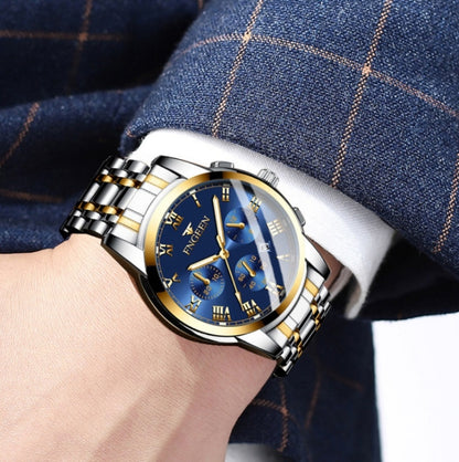 FNGEEN 4006 Montre mécanique automatique pour homme, étanche, montre à quartz, Cadran bleu or, Cadran noir or, Cadran blanc or, Cadran blanc acier, Cadran noir acier, Cadran bleu acier, Cadran noir acier...