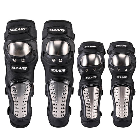 SULAITE GT341 Protège-genoux et protège-coudes de moto en acier inoxydable, équipement de protection sportive anti-chute pour le tout-terrain et la course cycliste, GT341