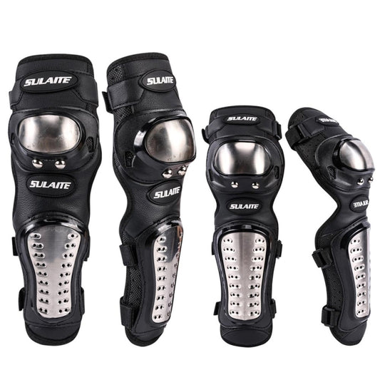 SULAITE GT341 Protège-genoux et protège-coudes de moto en acier inoxydable, équipement de protection sportive anti-chute pour le tout-terrain et la course cycliste, GT341