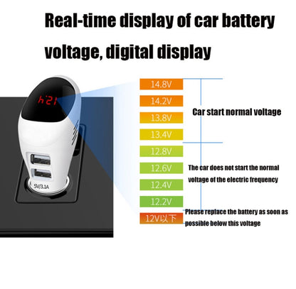 S90B Multifunctional Car Negative Ion Formaldehyde Removal Air Purifier, White, Black