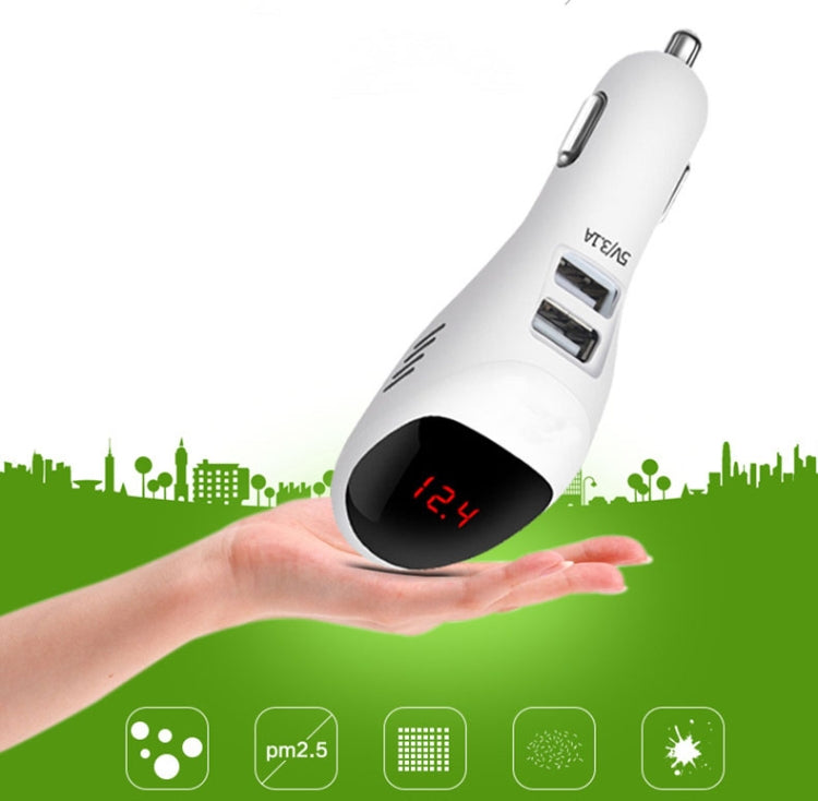 S90B Multifunctional Car Negative Ion Formaldehyde Removal Air Purifier, White, Black
