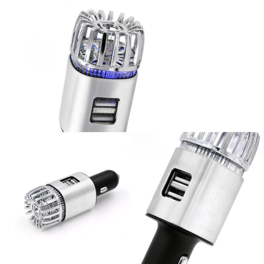 JO-6291 Negative Ion Car Sterilizing Air Purifier Mobile Phone High-Speed Charging Dual USB Cigarette Lighter, JO-6291 Mysterious Silver, JO-6291 Tyrant Gold