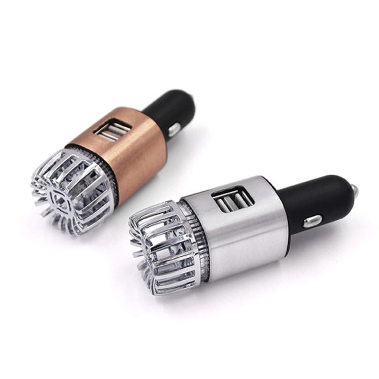 JO-6291 Negative Ion Car Sterilizing Air Purifier Mobile Phone High-Speed Charging Dual USB Cigarette Lighter, JO-6291 Mysterious Silver, JO-6291 Tyrant Gold
