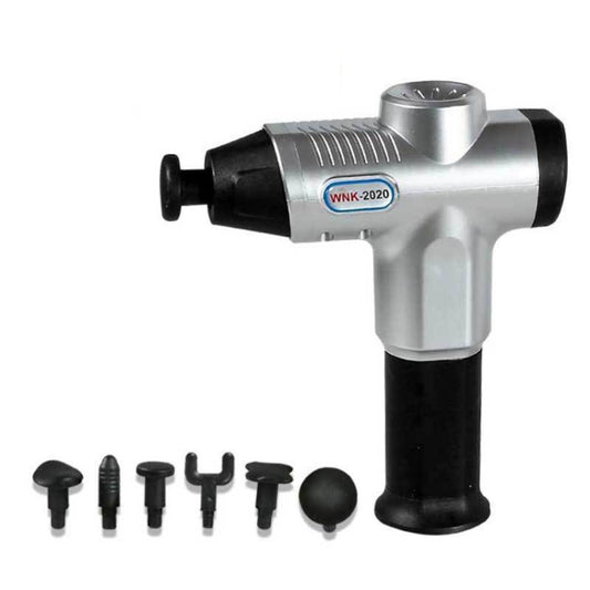 Hishell WK-2020 Electric Massage Gun Muscle Relaxation Charging Massager Portable Fitness Equipment Fascia Gun, Silver, Red, Blue