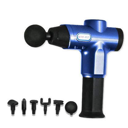 Hishell WK-2020 Electric Massage Gun Muscle Relaxation Charging Massager Portable Fitness Equipment Fascia Gun, Silver, Red, Blue
