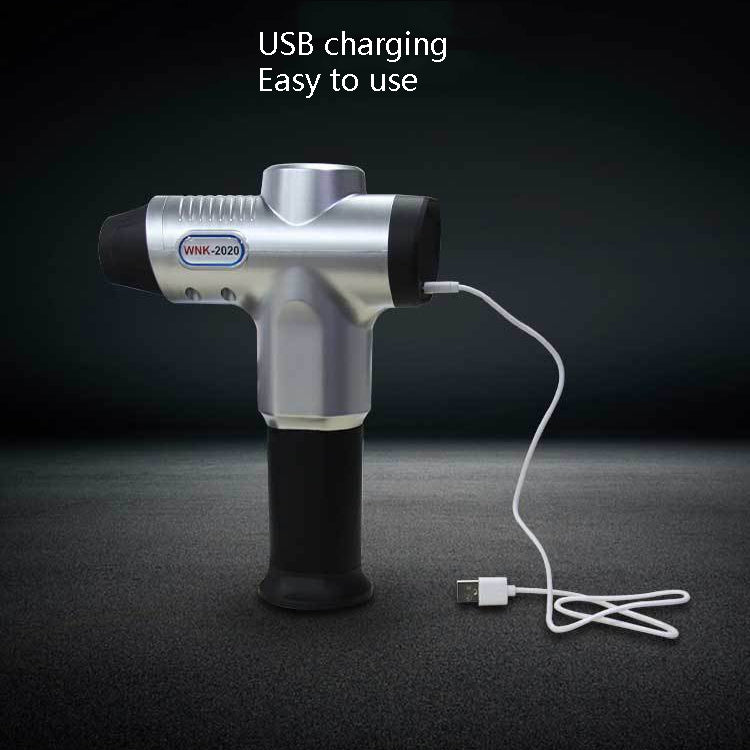 Hishell WK-2020 Electric Massage Gun Muscle Relaxation Charging Massager Portable Fitness Equipment Fascia Gun, Silver, Red, Blue