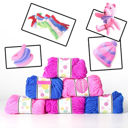 Fille Bricolage Tricotage Écharpe Chapeau Fil de Laine, Livraison de Couleur Aléatoire, Laine à Tricoter